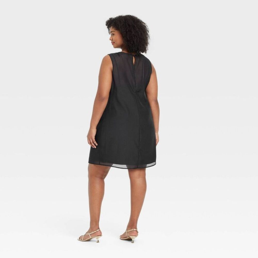 A New Day - Women's Sheer Organza Mini Shift Dress - A New Day Black - Picture 2 of 3